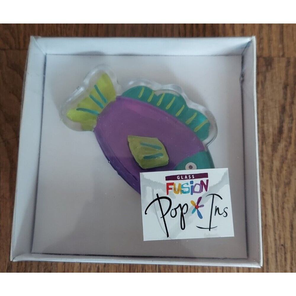 Demdaco Silvestri Glass Fusion Pop Ins Fish New in Box